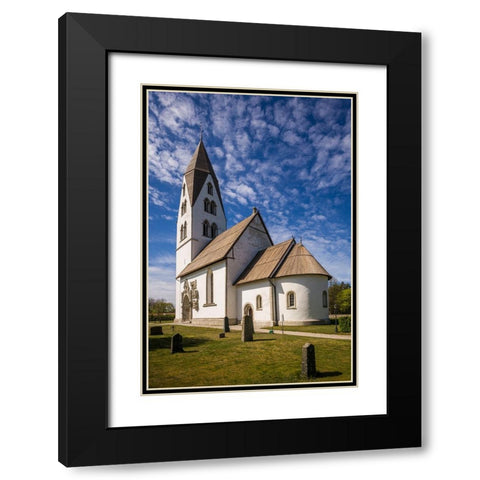Sweden-Gotland Island-Stanga-Stanga church-exterior Black Modern Wood Framed Art Print with Double Matting by Bibikow, Walter