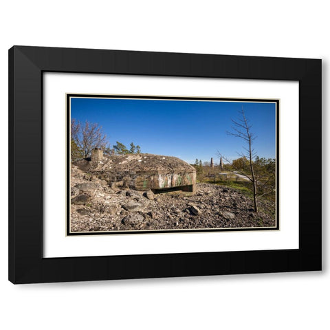 Sweden-Gotland Island-Bungenas-former chalk mine and military base-now an exclusive vacation develo Black Modern Wood Framed Art Print with Double Matting by Bibikow, Walter