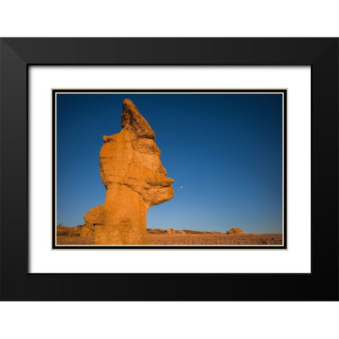 Sweden-Faro Island-Langhammars Area-Langhammar coastal limestone rauk rock-sunset Black Modern Wood Framed Art Print with Double Matting by Bibikow, Walter
