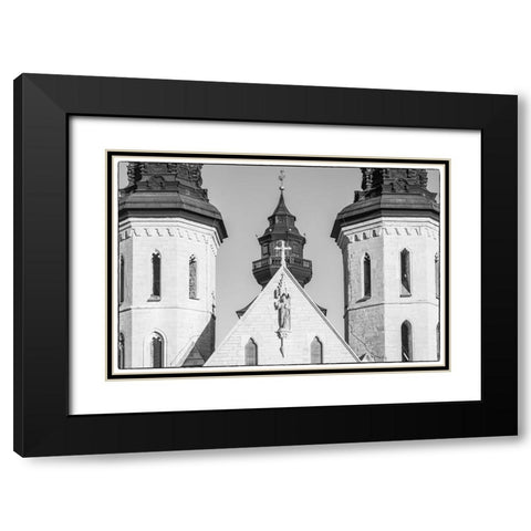 Sweden-Gotland Island-Visby-Visby Cathedral-12th century-exterior Black Modern Wood Framed Art Print with Double Matting by Bibikow, Walter