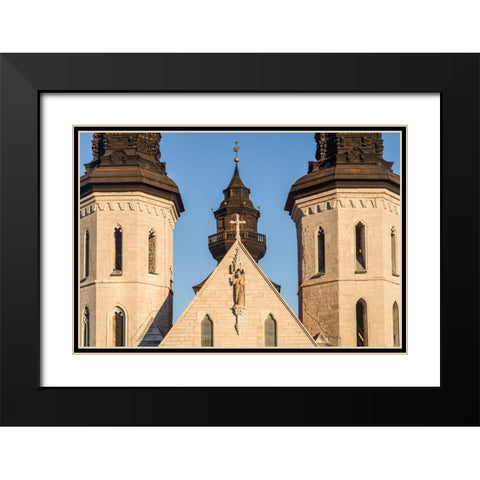 Sweden-Gotland Island-Visby-Visby Cathedral-12th century-exterior Black Modern Wood Framed Art Print with Double Matting by Bibikow, Walter