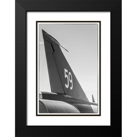 Sweden-Southeastern Sweden-Nykoping-F11 reconnaissance aircraft-F11 Museum-tail fin Black Modern Wood Framed Art Print with Double Matting by Bibikow, Walter