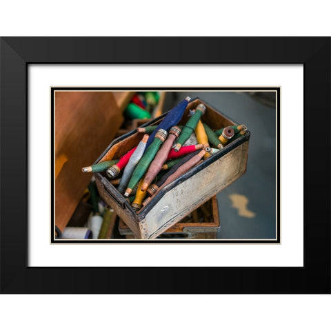 Sweden-Norrkoping-former mill town-thread used in cloth production Black Modern Wood Framed Art Print with Double Matting by Bibikow, Walter