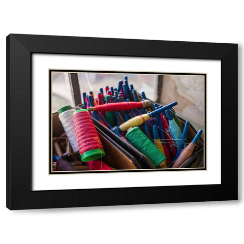 Sweden-Norrkoping-former mill town-thread used in cloth production Black Modern Wood Framed Art Print with Double Matting by Bibikow, Walter