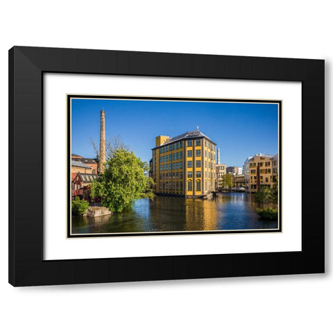 Sweden-Norrkoping-early Swedish industrial town-Arbetets Museum-Museum of Work in former early 20th Black Modern Wood Framed Art Print with Double Matting by Bibikow, Walter