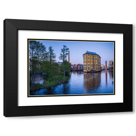 Sweden-Norrkoping-early Swedish industrial town-Arbetets Museum-Museum of Work in former early 20th Black Modern Wood Framed Art Print with Double Matting by Bibikow, Walter