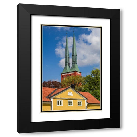 Sweden-Vaxjo-Vaxjo church-exterior Black Modern Wood Framed Art Print with Double Matting by Bibikow, Walter