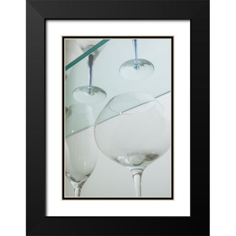 Sweden-Glasriket-Kingdom of Glass area-Vaxjo-display of locally produced glassware Black Modern Wood Framed Art Print with Double Matting by Bibikow, Walter
