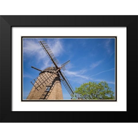 Sweden-Oland Island-Strandskogen-antique wooden windmill Black Modern Wood Framed Art Print with Double Matting by Bibikow, Walter