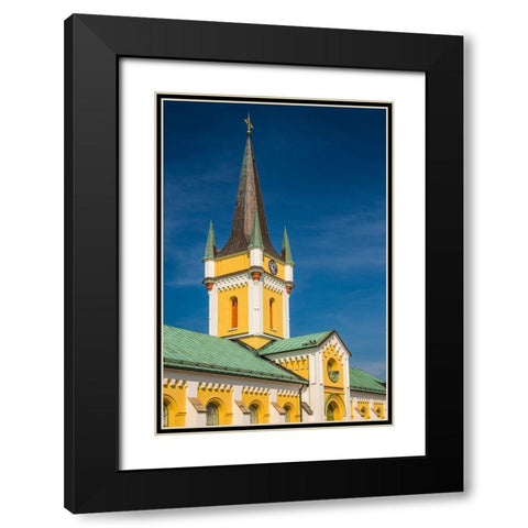 Sweden-Oland Island-Borgholm-town church Black Modern Wood Framed Art Print with Double Matting by Bibikow, Walter