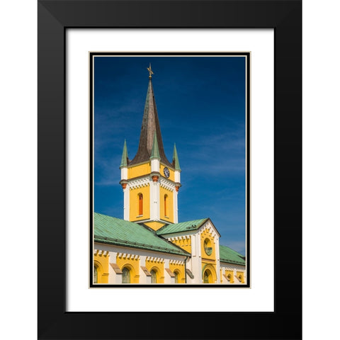 Sweden-Oland Island-Borgholm-town church Black Modern Wood Framed Art Print with Double Matting by Bibikow, Walter