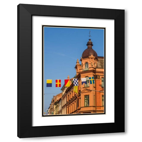 Southern Sweden-Karlskrona-street view of Ronneygatan street Black Modern Wood Framed Art Print with Double Matting by Bibikow, Walter