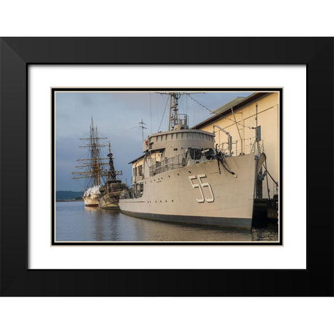 Southern Sweden-Karlskrona-Marinmuseum-marine museum-naval vessels Black Modern Wood Framed Art Print with Double Matting by Bibikow, Walter