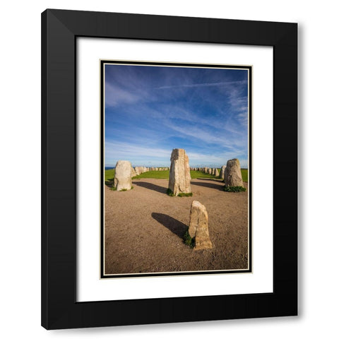 Southern Sweden-Kaseberga-Ales Stenar-Ales Stones-early peoples ritual site-600 AD Black Modern Wood Framed Art Print with Double Matting by Bibikow, Walter