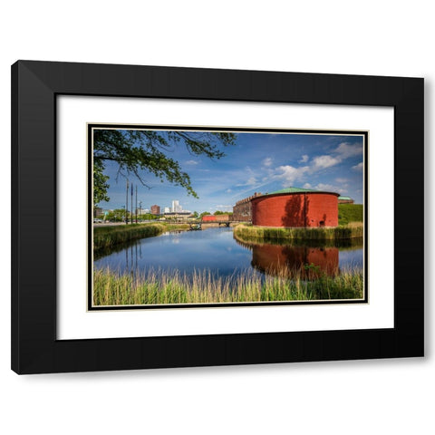 Sweden-Scania-Malmo-Malmohus Slott fortress-exterior Black Modern Wood Framed Art Print with Double Matting by Bibikow, Walter