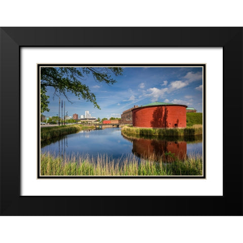 Sweden-Scania-Malmo-Malmohus Slott fortress-exterior Black Modern Wood Framed Art Print with Double Matting by Bibikow, Walter