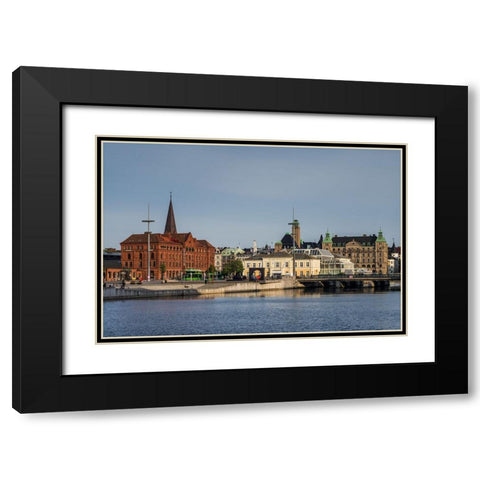 Sweden-Scania-Malmo-Inre Hamnen inner harbor Black Modern Wood Framed Art Print with Double Matting by Bibikow, Walter