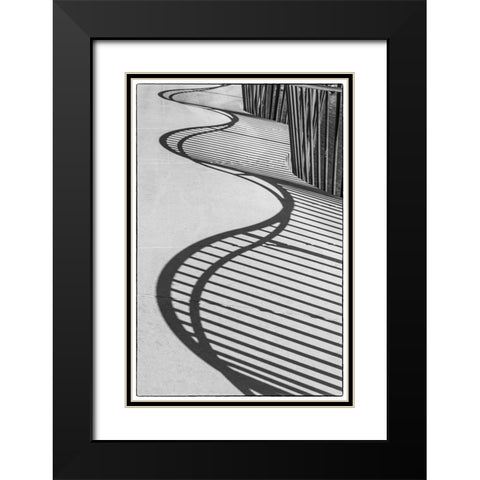 Sweden-Scania-Malmo-Rorsjokanalen canal bridge-shadow pattern Black Modern Wood Framed Art Print with Double Matting by Bibikow, Walter