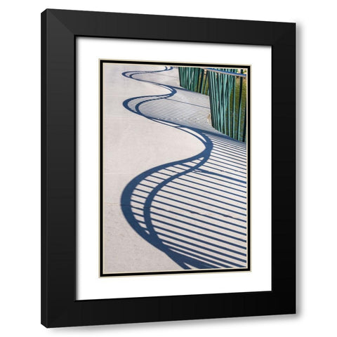 Sweden-Scania-Malmo-Rorsjokanalen canal bridge-shadow pattern Black Modern Wood Framed Art Print with Double Matting by Bibikow, Walter