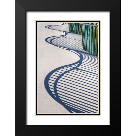 Sweden-Scania-Malmo-Rorsjokanalen canal bridge-shadow pattern Black Modern Wood Framed Art Print with Double Matting by Bibikow, Walter