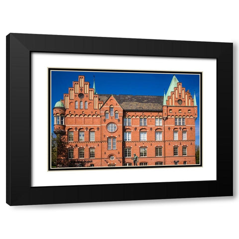 Sweden-Scania-Malmo-City Library-old building exterior Black Modern Wood Framed Art Print with Double Matting by Bibikow, Walter