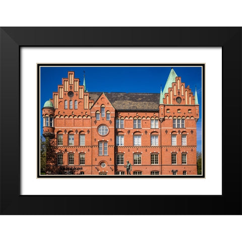 Sweden-Scania-Malmo-City Library-old building exterior Black Modern Wood Framed Art Print with Double Matting by Bibikow, Walter
