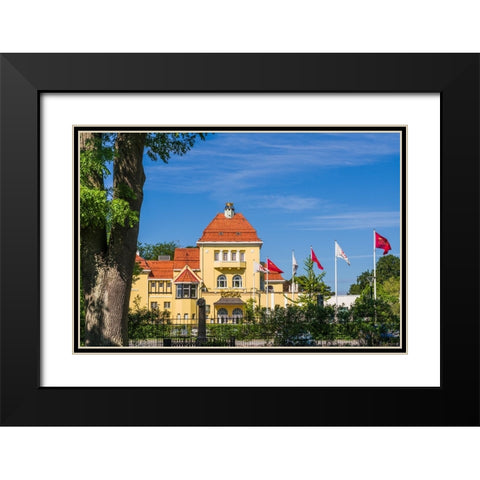 Sweden-Scania-Malmo-Kungsparken park-Casino-exterior Black Modern Wood Framed Art Print with Double Matting by Bibikow, Walter