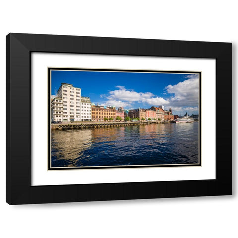 Sweden-Scania-Malmo-Inre Hamnen inner harbor Black Modern Wood Framed Art Print with Double Matting by Bibikow, Walter