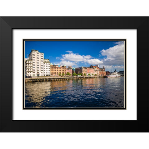 Sweden-Scania-Malmo-Inre Hamnen inner harbor Black Modern Wood Framed Art Print with Double Matting by Bibikow, Walter