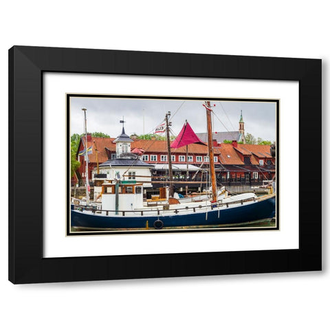 Sweden-Vastragotland and Bohuslan-Gothenburg-Klippan District-antique trawler ship Black Modern Wood Framed Art Print with Double Matting by Bibikow, Walter