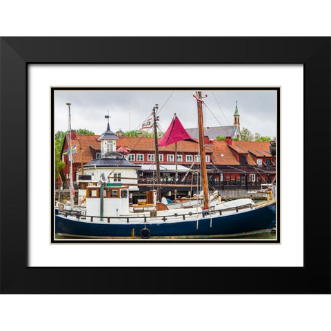 Sweden-Vastragotland and Bohuslan-Gothenburg-Klippan District-antique trawler ship Black Modern Wood Framed Art Print with Double Matting by Bibikow, Walter