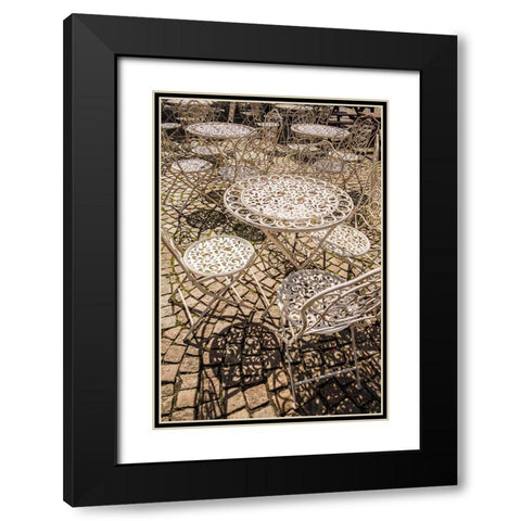 Sweden-Vastragotland and Bohuslan-Gothenburg-outdoor table and chairs Black Modern Wood Framed Art Print with Double Matting by Bibikow, Walter