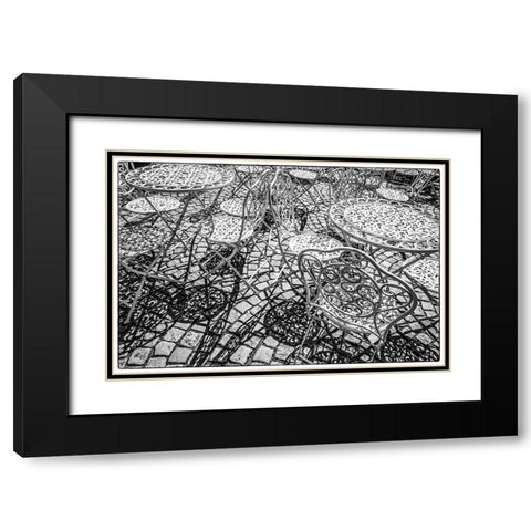 Sweden-Vastragotland and Bohuslan-Gothenburg-outdoor table and chairs Black Modern Wood Framed Art Print with Double Matting by Bibikow, Walter