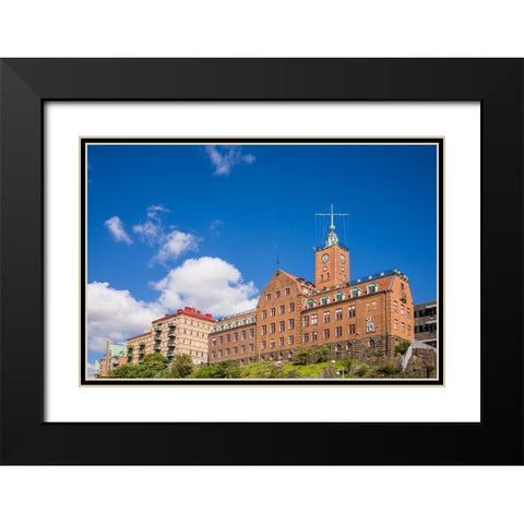 Sweden-Vastragotland and Bohuslan-Gothenburg-harbor buildings Black Modern Wood Framed Art Print with Double Matting by Bibikow, Walter