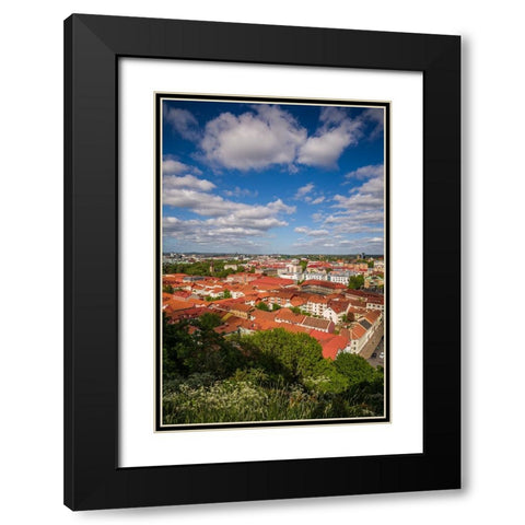 Sweden-Vastragotland and Bohuslan-Gothenburg-high angle city view from the Skansparken-late afterno Black Modern Wood Framed Art Print with Double Matting by Bibikow, Walter