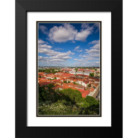 Sweden-Vastragotland and Bohuslan-Gothenburg-high angle city view from the Skansparken-late afterno Black Modern Wood Framed Art Print with Double Matting by Bibikow, Walter