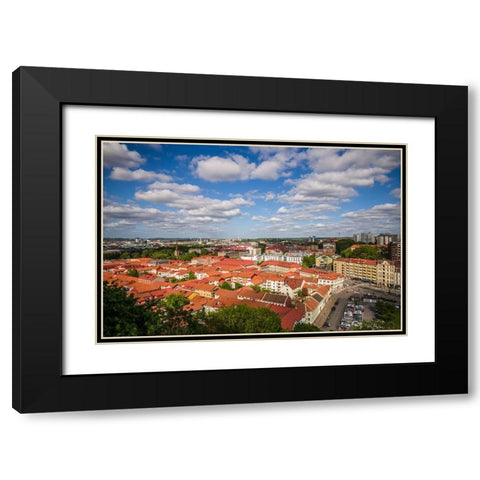 Sweden-Vastragotland and Bohuslan-Gothenburg-high angle city view from the Skansparken-late afterno Black Modern Wood Framed Art Print with Double Matting by Bibikow, Walter
