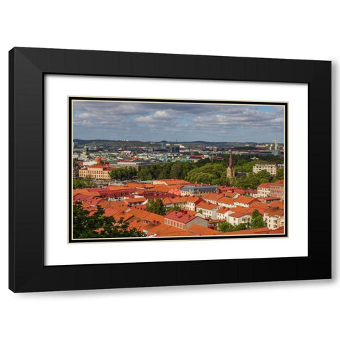 Sweden-Vastragotland and Bohuslan-Gothenburg-high angle city view from the Skansparken-late afterno Black Modern Wood Framed Art Print with Double Matting by Bibikow, Walter