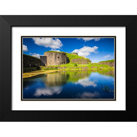 Sweden-Bohuslan-Kungalv-14th century medieval fortress-Bohus Fastning Black Modern Wood Framed Art Print with Double Matting by Bibikow, Walter