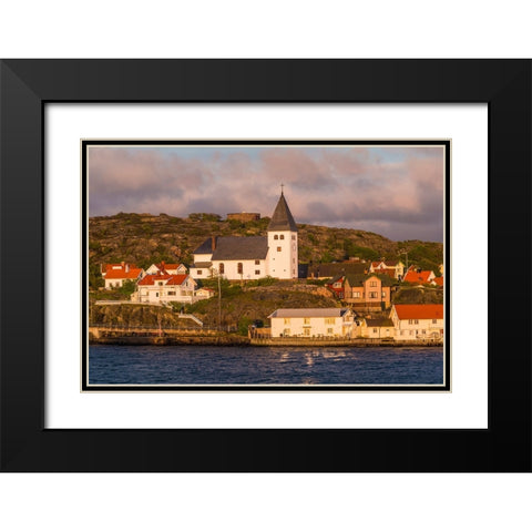 Sweden-Bohuslan-Tjorn Island-Skarhamn-Skarhamns church-late afternoon Black Modern Wood Framed Art Print with Double Matting by Bibikow, Walter