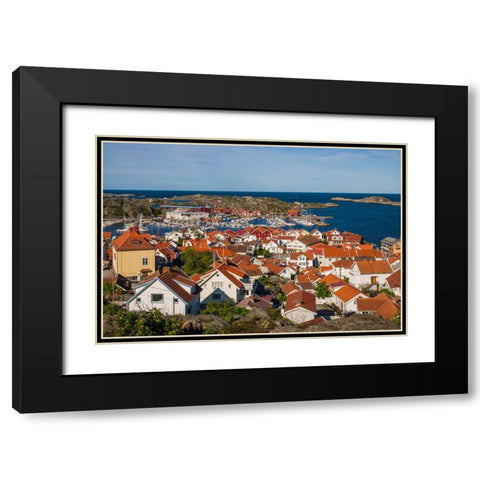 Sweden-Bohuslan-Tjorn Island-Skarhamn-town view-dawn Black Modern Wood Framed Art Print with Double Matting by Bibikow, Walter
