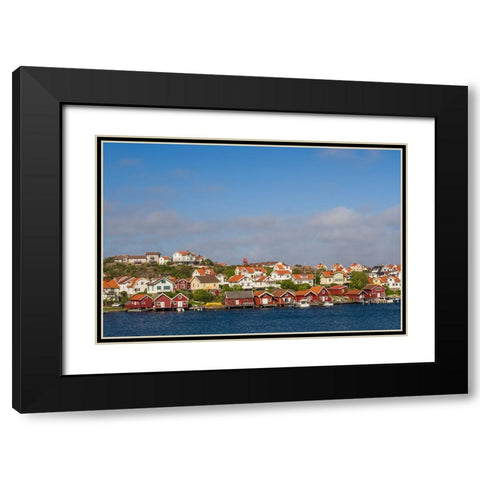 Sweden-Bohuslan-Hovenaset-coastal village view Black Modern Wood Framed Art Print with Double Matting by Bibikow, Walter