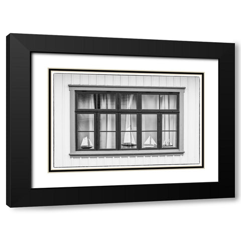 Sweden-Bohuslan-Fjallbacka-village house detail Black Modern Wood Framed Art Print with Double Matting by Bibikow, Walter