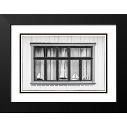 Sweden-Bohuslan-Fjallbacka-village house detail Black Modern Wood Framed Art Print with Double Matting by Bibikow, Walter
