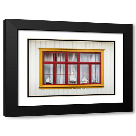 Sweden-Bohuslan-Fjallbacka-village house detail Black Modern Wood Framed Art Print with Double Matting by Bibikow, Walter