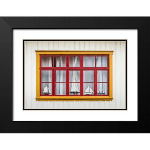 Sweden-Bohuslan-Fjallbacka-village house detail Black Modern Wood Framed Art Print with Double Matting by Bibikow, Walter