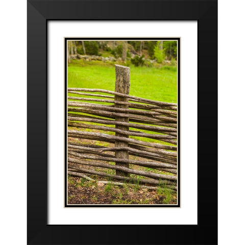 Sweden-Bohuslan-Tanumshede-traditional architecture-wood fence Black Modern Wood Framed Art Print with Double Matting by Bibikow, Walter