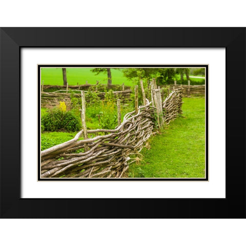 Sweden-Bohuslan-Tanumshede-traditional architecture-wood fence Black Modern Wood Framed Art Print with Double Matting by Bibikow, Walter
