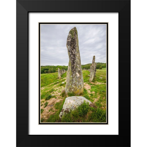 Sweden-Bohuslan-Blomsholm-Blomsholmsskeppet-stone ship circle-Iron-age burial ground-400-600 AD Black Modern Wood Framed Art Print with Double Matting by Bibikow, Walter