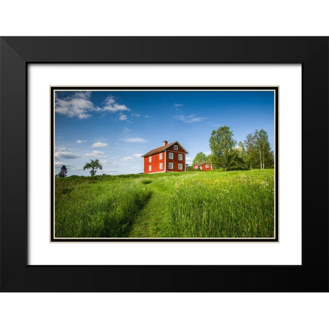 Sweden-Varmland-Marbacka-estate of first female writer to win the Noble Prize of Literature-Selma L Black Modern Wood Framed Art Print with Double Matting by Bibikow, Walter